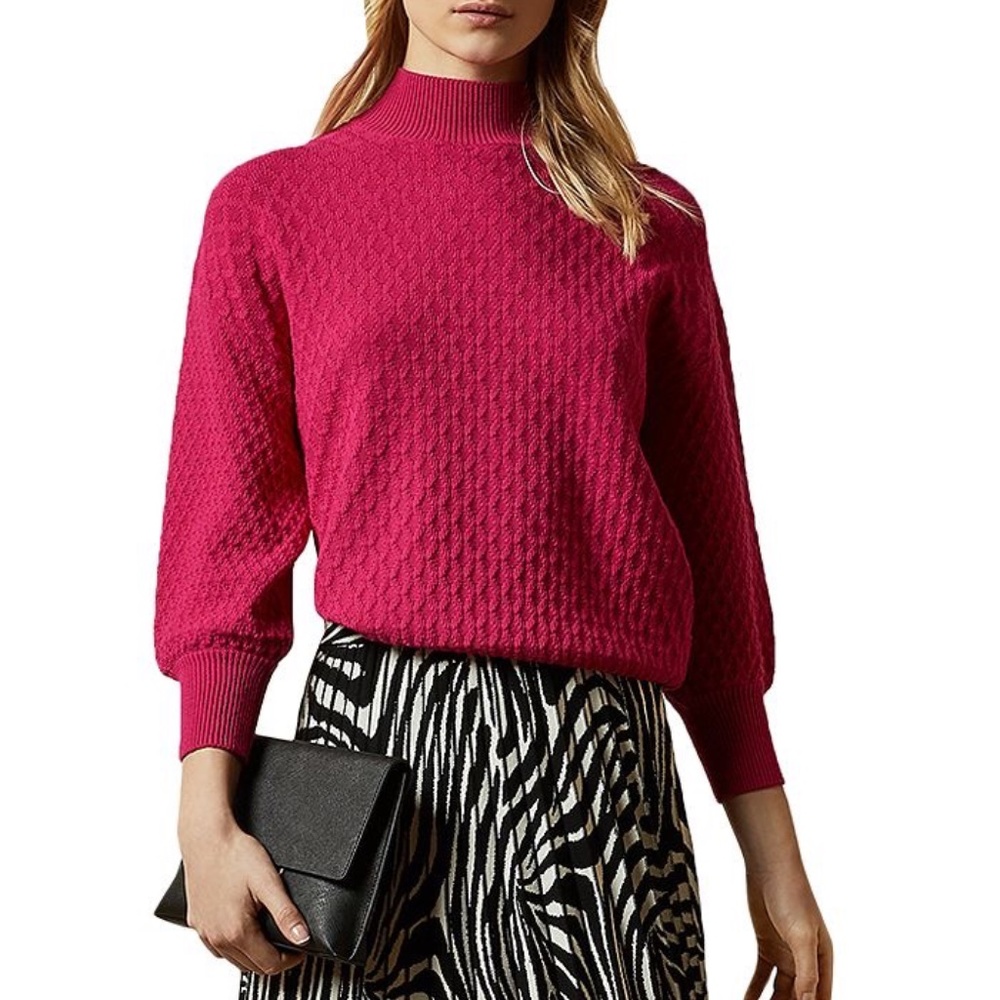 Ted Baker IMOGINN Bright Pink Textured Sweater